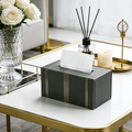 Black and Gold Striped Tissue Box