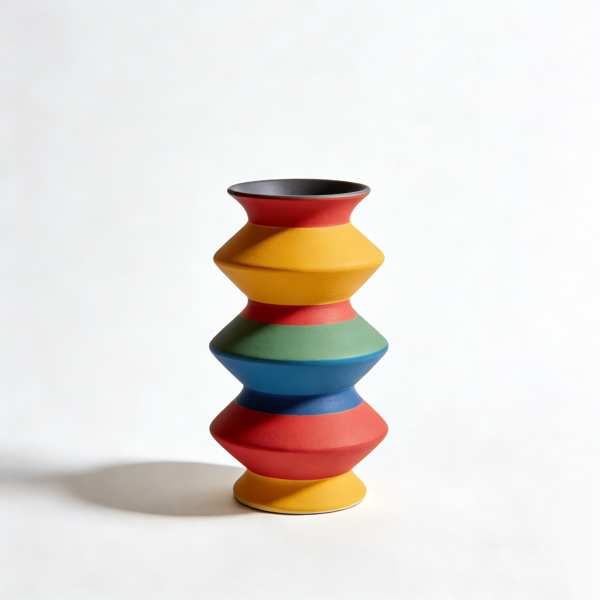 Rainbow Color Block Art Vase