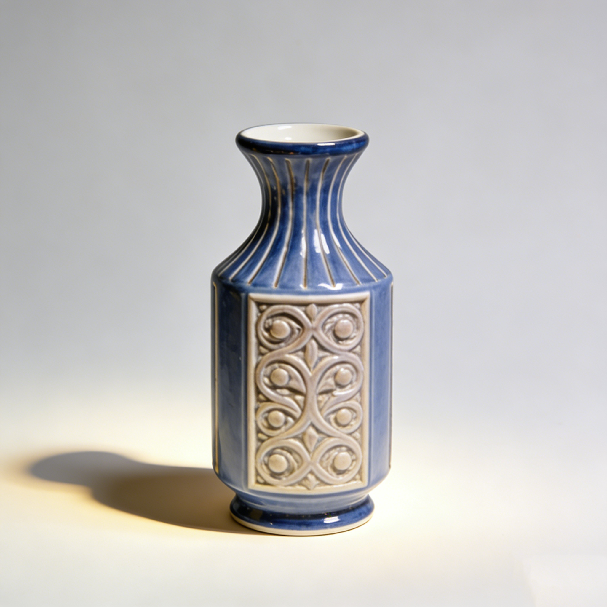 Blue Glaze Carved Antique Vase