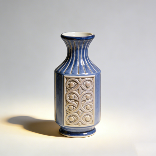 Blue Glaze Carved Antique Vase